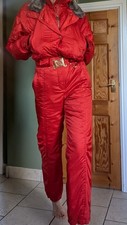 GLAMOROUS Vintage KILLY  Technical Equipment RED SHINEY UK 10 Ski Suit 