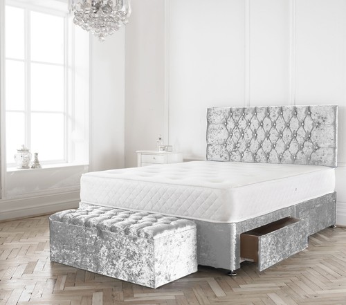 White crushed velvet - crushed, divan