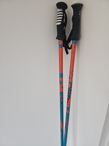 Salmon ski poles blue - salmon, orange