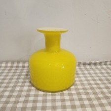 A Scandinavian Style Ben De Lisi Vintage Yellow Vase Like Holmegaard Gul  