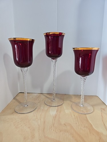 Ruby red glass votive - glass,