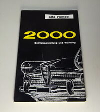 Operating Instructions/Manual Alfa Romeo 2000 Spider + Berlina Stand 1960