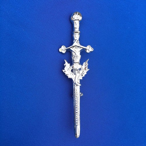 Thistle kilt pin chrome finish - kilt,