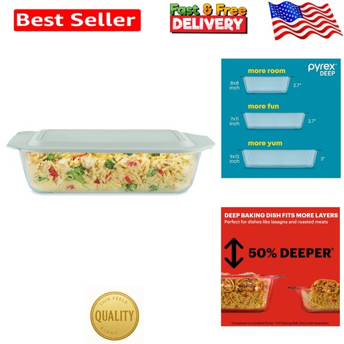 Elegant deep glass - deep, casserole