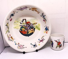 Rupert Bear Cereal 5¾" Bowl Diameter by Wedgwood plus Rupert Bear Egg Cup 1¾"x1¾