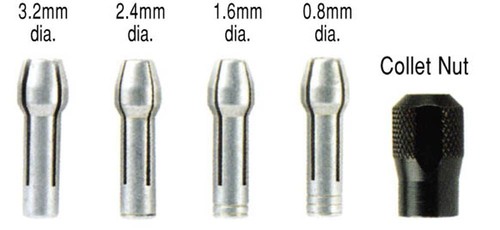 Dremel collets and nut - 4,