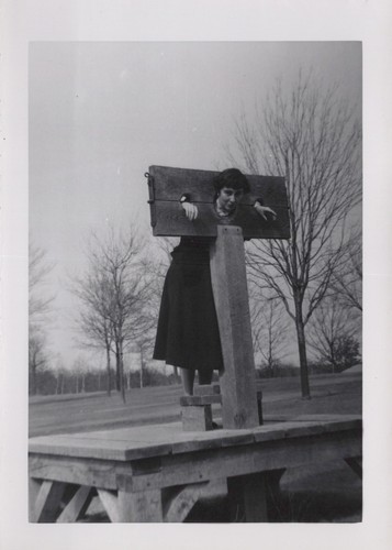 Woman pillory stocks - pillory,