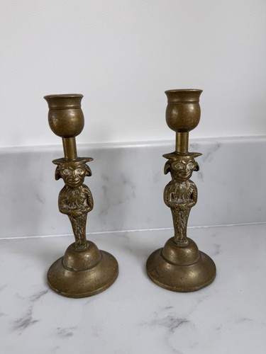 Pair antique solid - antique, brass