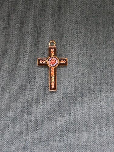 Vintage gold tone micro mosaic - gold,