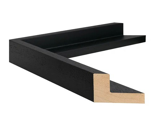 Black open grain wooden - black, tray