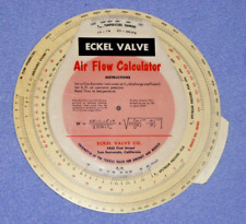 Vintage Eckel Valve Liquid & Air Flow Circular Slide Rule Calculator