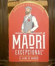 Original MADRI Advertising Sign. Beer Sign. Large Pub RARE Salvage Double-Sided