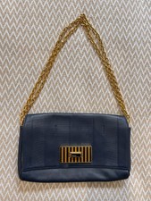 Fendi Blue leather clutch bag