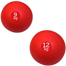 FXR Sports Set of 2 Red No Bounce Slam Balls 9kg & 12kg Medicine Ball Crossfit 