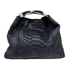GUCCI Horsebit Black Python
