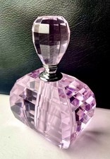 Vintage Large Art Deco Pink Perfume Glass Scent Bottle & Stopper