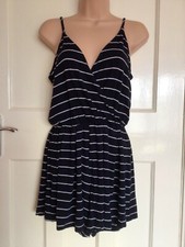 Topshop Navy White Striped