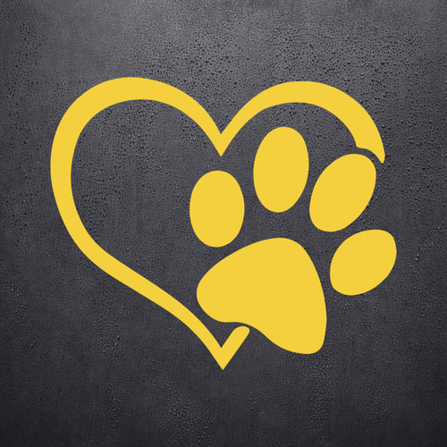 Paw print dog cat heart - paw,