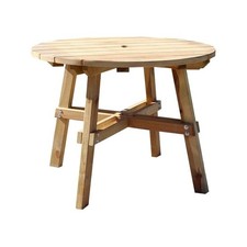 Round Picnic Table Wooden Garden Table Zest Freya Garden Table