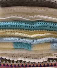 Nine Different New Crocheted Blankets Various Sizes