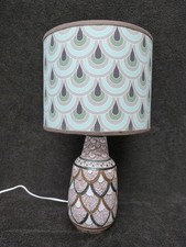 FRATELLI FANCIULLACCI STYLE TABLE LAMP CERAMIC WITH SHADE ENAMEL FINISH ITALIAN
