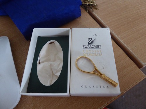 Gold swarovski tennis racket - swarovski,