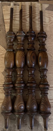 Vtg oak balusters wood - 4,