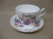 Vintage Argyle Bone China Tea Cup & Saucer ~ 'GRANDMA' ~ Grandmother Gift