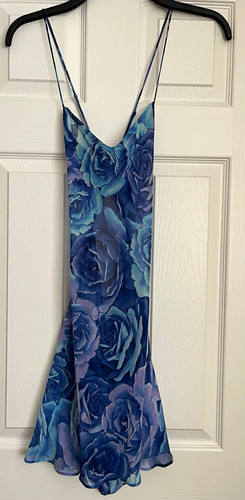 Senza sheer blue floral - la,