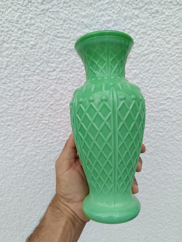Green opaline vase - opaline,