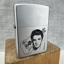 2000 "ELVIS PRESLEY" ZIPPO LIGHTER, Satin Chrome - UNFIRED - working order