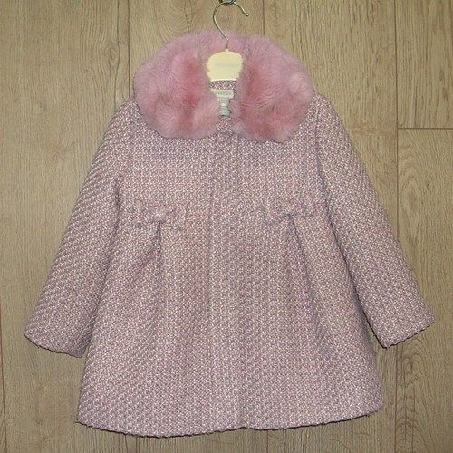 Monsoon girls fur collar pink - girls,