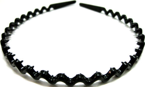 Black wavy sports hairband - sports,