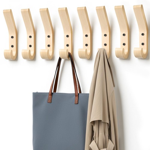 Pack wooden coat hooks - 8, for