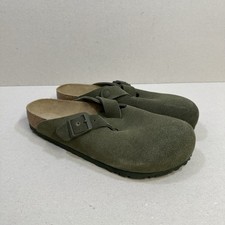 Birkenstock Boston Suede Clogs Size UK 7.5 EU 41 Thyme Green Regular Fit 