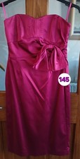 Coast Dark Pink Strapless Satin Dress Size 10 Wedding Cruise Cocktail Formal