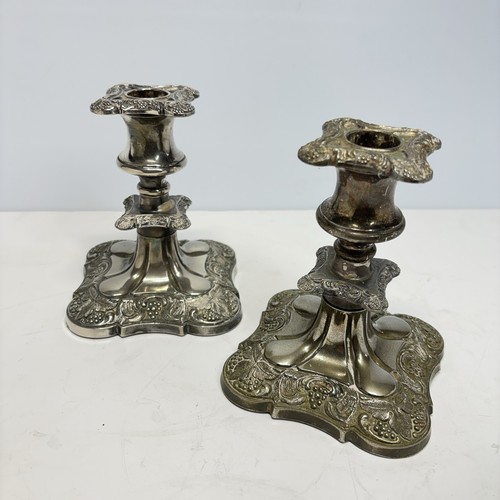 Silver plate candlesticks - plate,