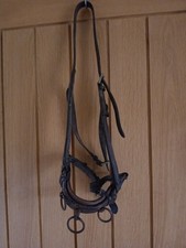 Leather Lunging Cavesson. Brown. Full. Vintage