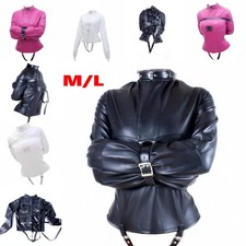 Women's PU Leather Straitjacket Bondage Harness Straight Jacket sexy Costume UK