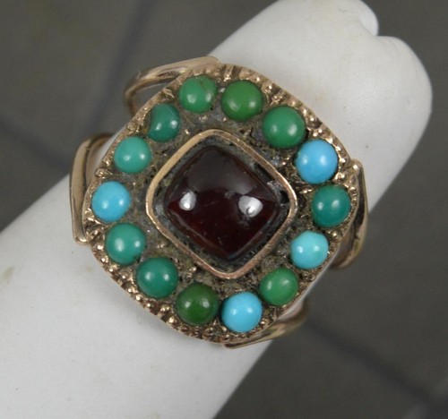 Georgian garnet and turquoise - garnet,