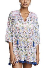 BNWOT ROLLER RABBIT Serafina Tunic Top Cover Up Blue Multi Size L