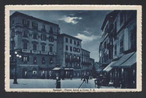 D265 postcard sassari piazza - postcard,
