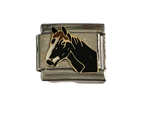 Silver black horse - silver,