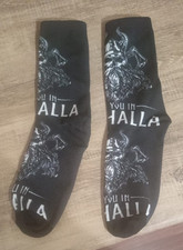 Novelty Viking Socks Boat Valhalla Warrior Axe Shield