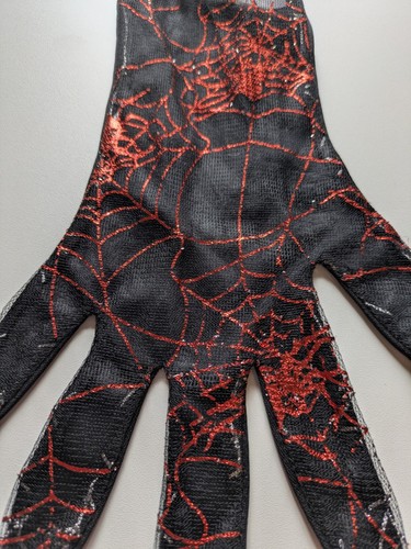 Halloween red spiderweb gloves - red,