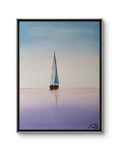 Original seascape sailboat - seascape,