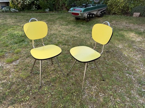 Pair vintage formica - pair, yellow