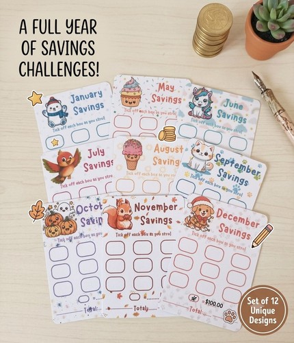 Mini savings challenge cards - mini,