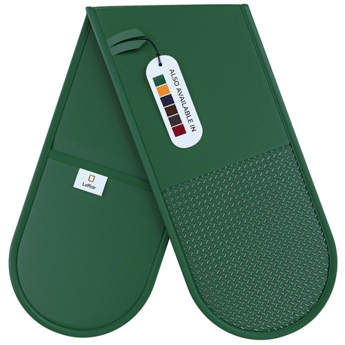 Green oven gloves - double, by