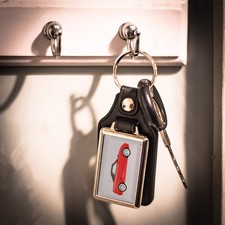 Retro Leather Look Key Ring -